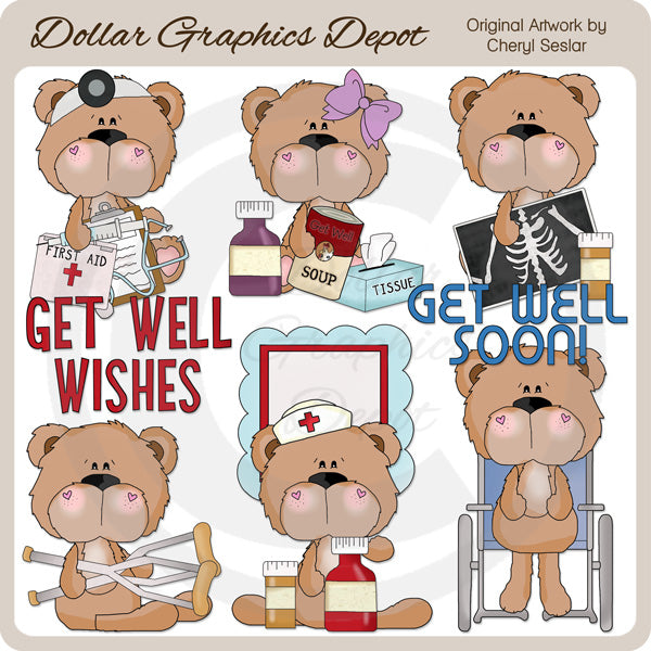 Los osos BoBo y Babs se recuperan - Clipart