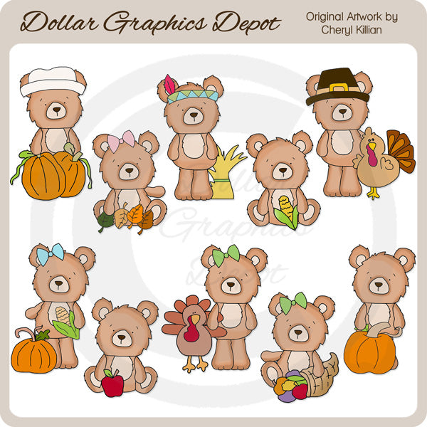 Boscoe y Babs - Dar Gracias - Clipart