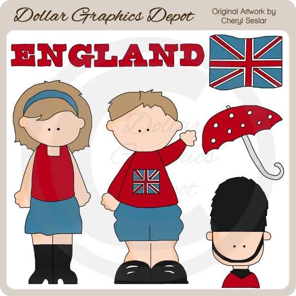Niños británicos - Clipart