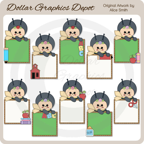 Cornici scolastiche Bumble Bee - ClipArt - Esclusiva DCS