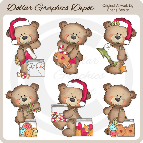 Orsi del pulsante - Natale - ClipArt