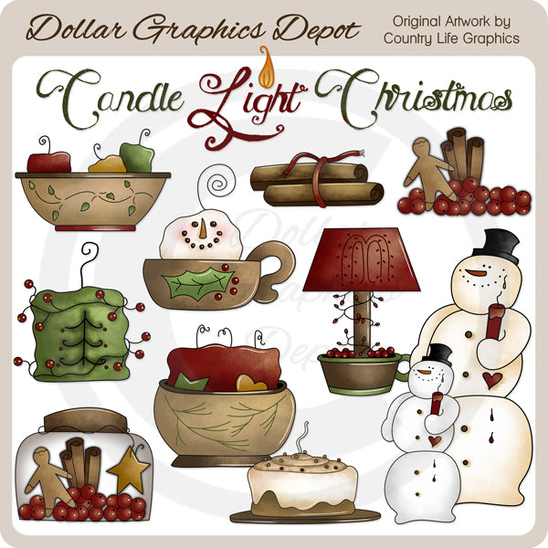 Navidad A La Luz De Las Velas - Clipart