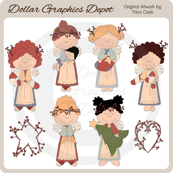 Fantasías De Ángeles De Navidad 1 - Clipart