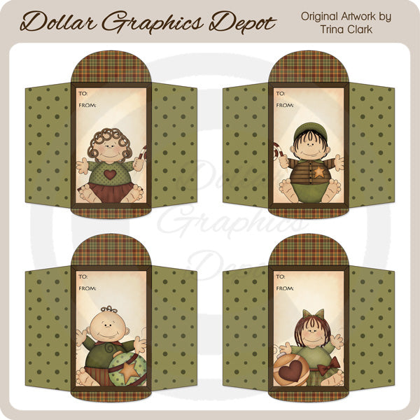 Bebés de Navidad 1 - Sobres para tarjetas de regalo