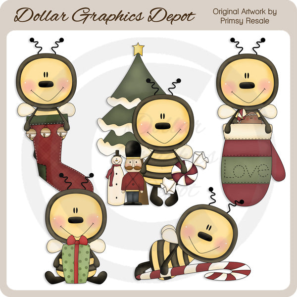 Abejas Navideñas - Clipart