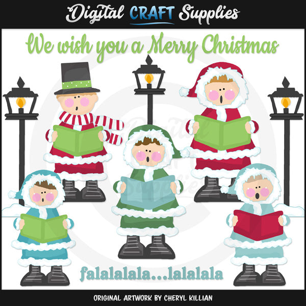 Christmas Caroling - Clip Art
