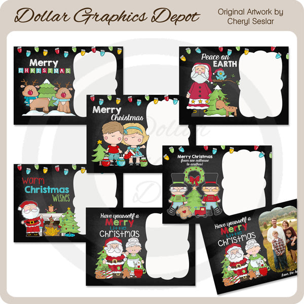 Tarjetas navideñas de pizarra