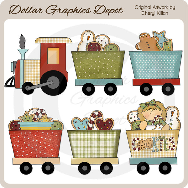 Tren De Galletas De Navidad - Clipart