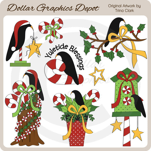Cuervos De Navidad - Clipart