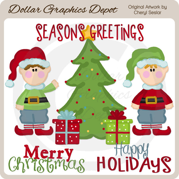 Elfo De Navidad - Clipart