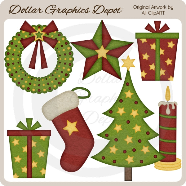 Acentos Navideños De Fieltro - Clipart