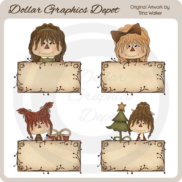 Christmas Girls 4 - Signature Tags