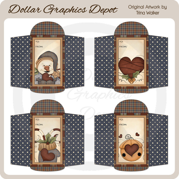 Christmas Love 1 - Gift Card Envelopes