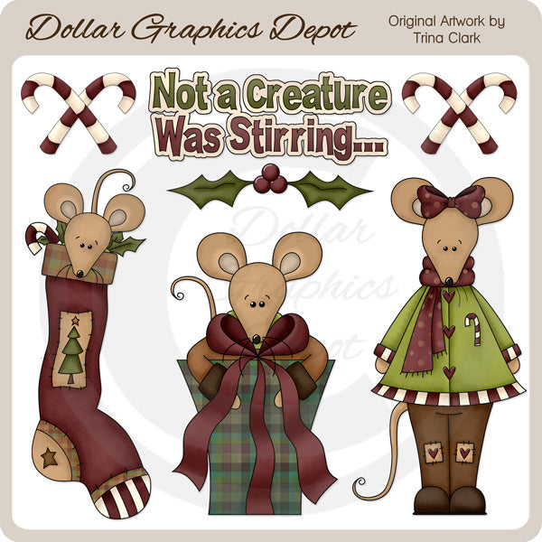 Ratones De Navidad 1 - Clipart