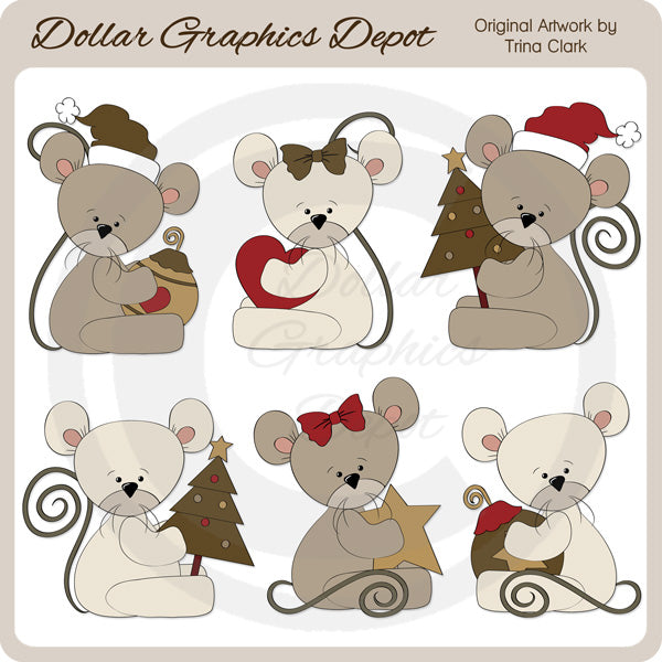 Ratones De Navidad 2 - Clipart
