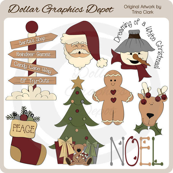 Pueblo Navideño 3 - Clipart