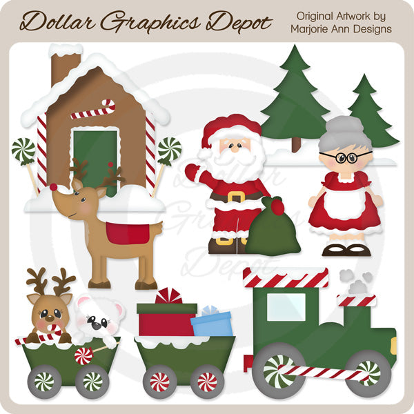 Pueblo Navideño - Clipart