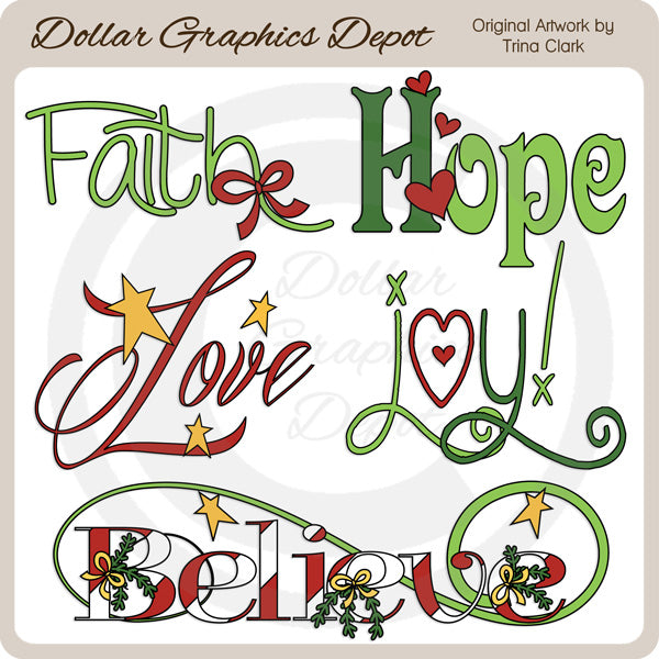 Christmas Word Art 3 - Clip Art