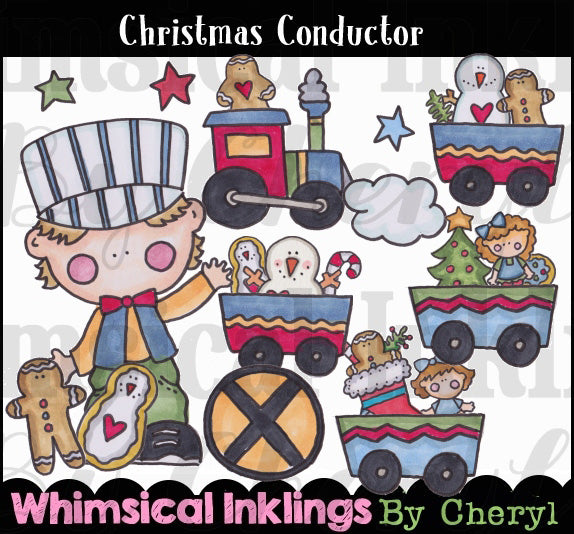 Direttore d'orchestra natalizio... Collezione di grafiche colorate a mano