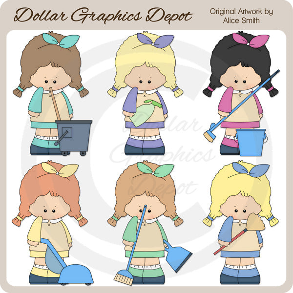 Donne delle pulizie - ClipArt - Esclusiva DCS