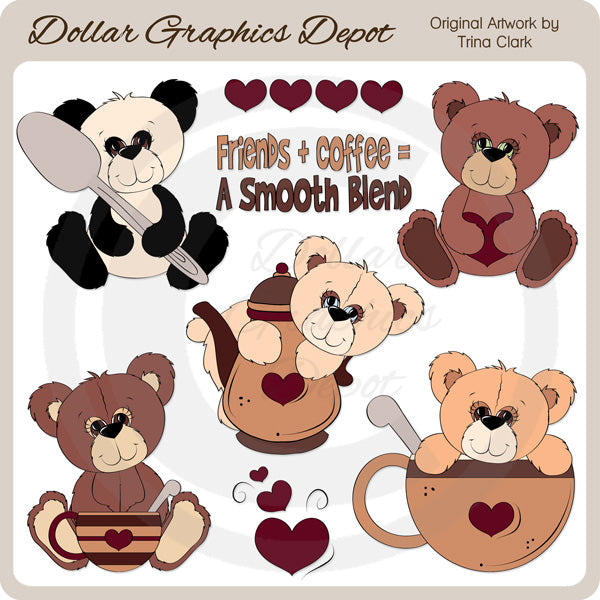 Orsetti al momento del caffè - ClipArt