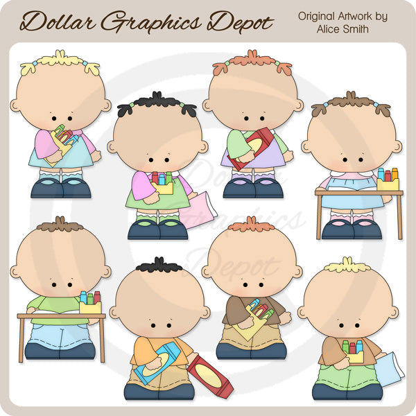 Coloring Kids - Clip Art