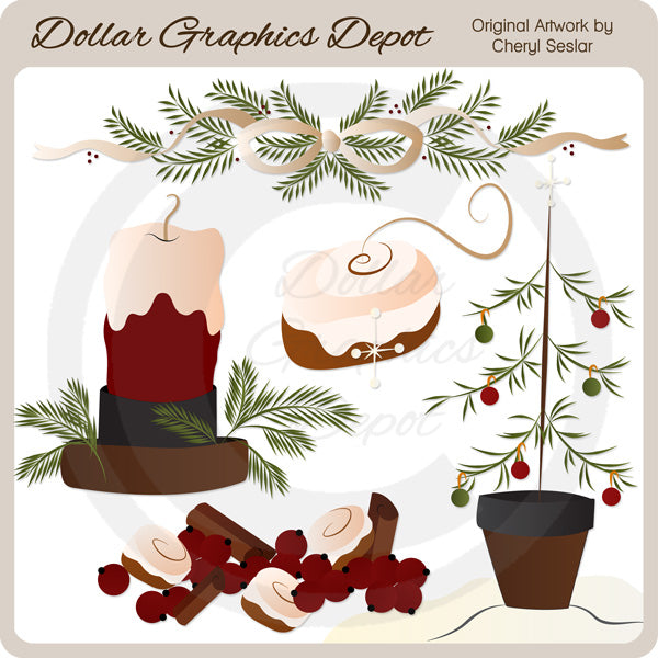 Navidad campestre 1 - Clipart