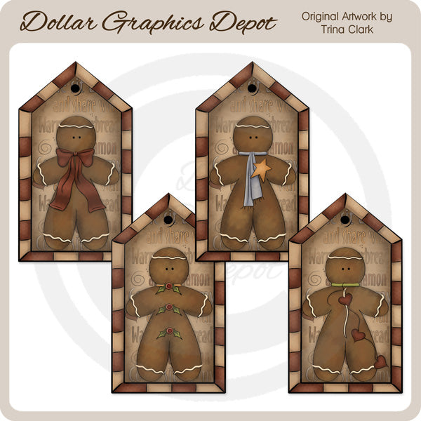 Country Gingerbread Tags