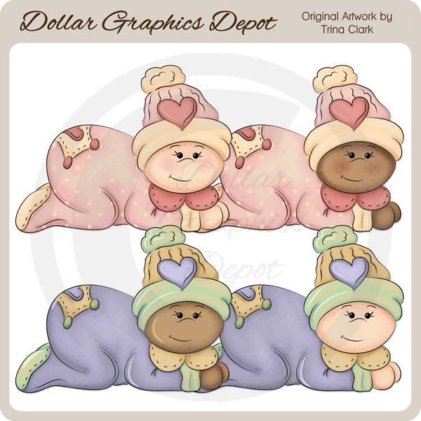 Cuddle Babies - Clip Art