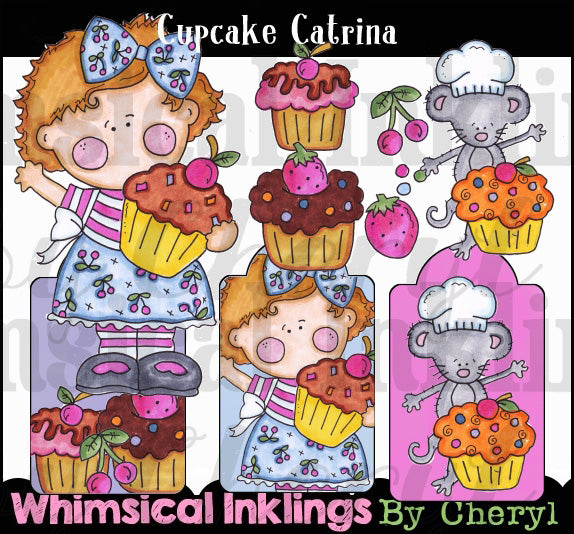 Cupcake Catrina...Hand Colored Graphics