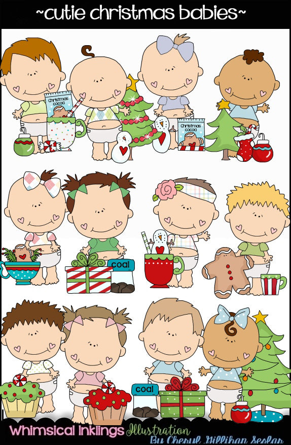 Bebés lindos de Navidad
