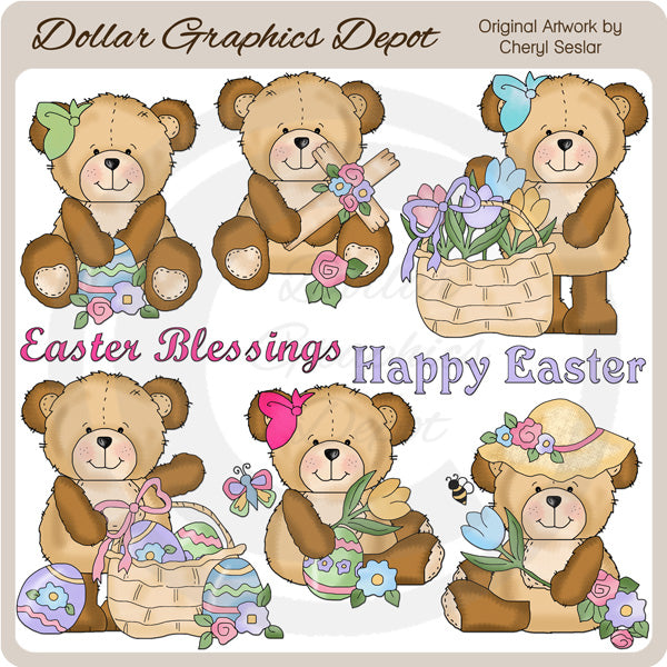 Osos Cutesy - Pascua - Clipart