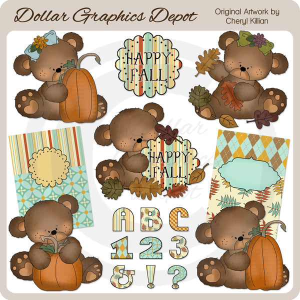 Orsetti carini - Felice autunno - ClipArt