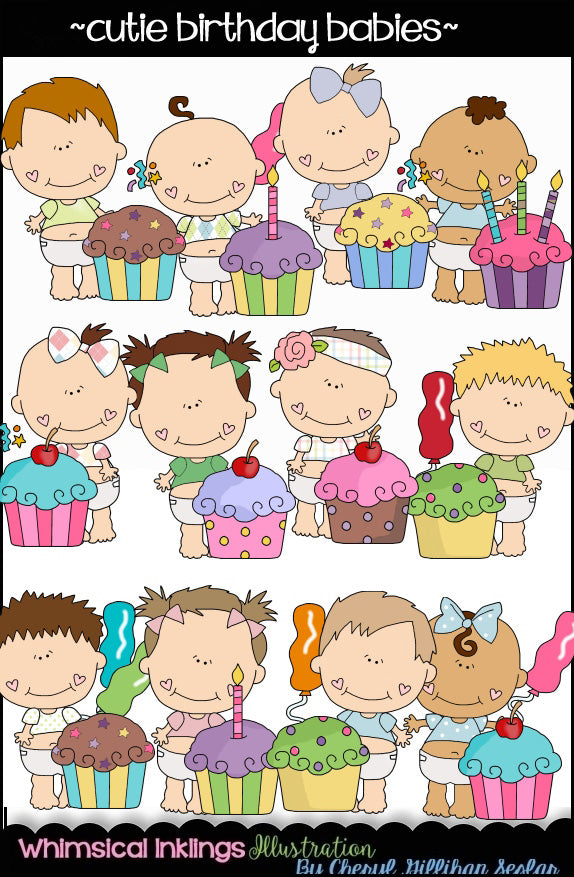 Bebés lindos del cumpleaños