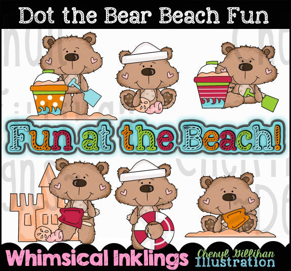 Diversión en la playa de Dot The Bear