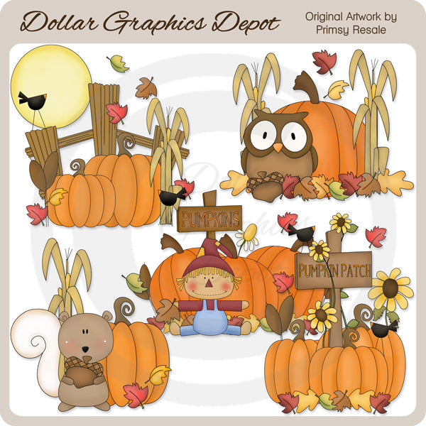 Calabazas De Otoño - Clipart