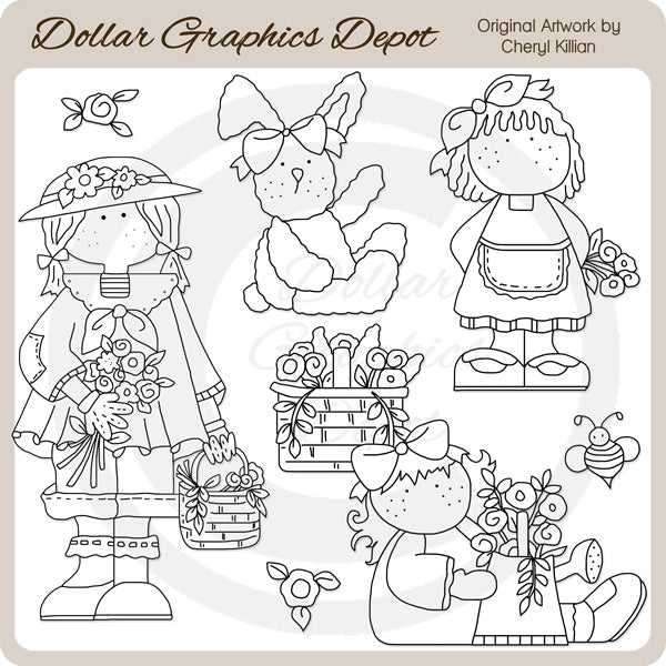 Flower Garden Hodgepodge - Digital Stamps