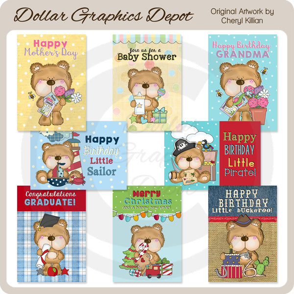 Fluffington Bear - Assorted Cards
