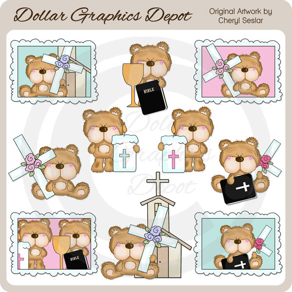 Orso Fluffington - Ama Gesù - ClipArt