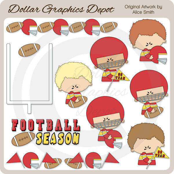 Football - Red - Clip Art