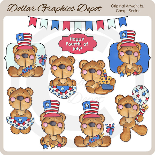 Orsi del 4 luglio 1 - ClipArt