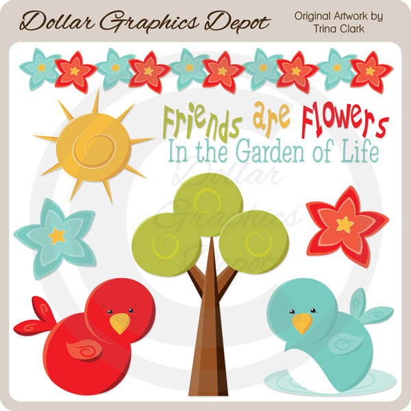Gli amici sono fiori - ClipArt