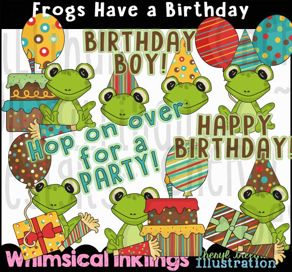 Las ranas tienen un cumpleaños...Colección gráfica