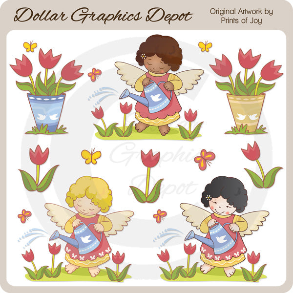Garden Angels 1 - Clip Art