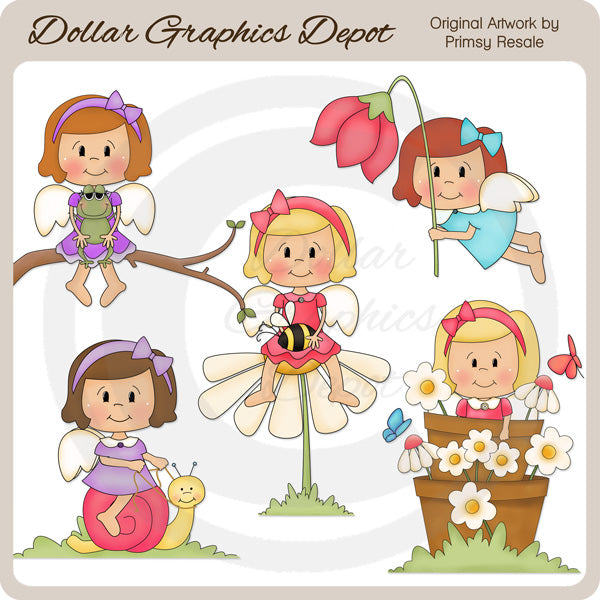 Garden Angels - Clip Art
