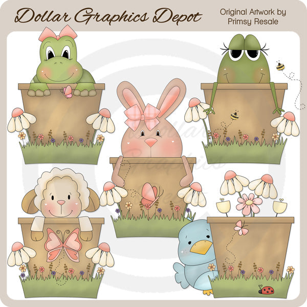 Garden Peekers - Clip Art