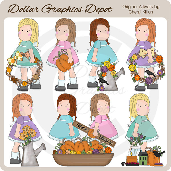 Gertie Lou - Bendiciones de otoño - Clipart