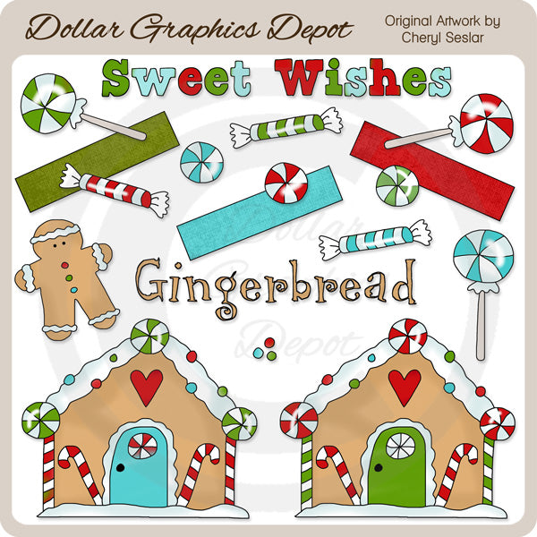 Pueblo De Pan De Jengibre - Clipart