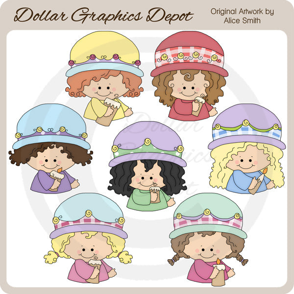 Girls 'n' Candles - Clip Art