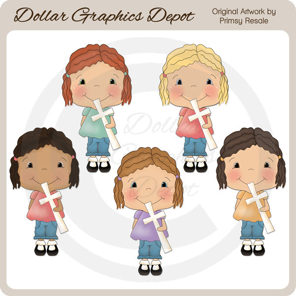 Girls of Faith 1 - Clip Art